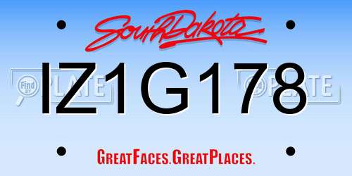 IZ1G178 South Dakota License Plate