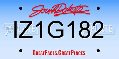IZ1G182 South Dakota License Plate