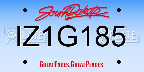 IZ1G185 South Dakota License Plate