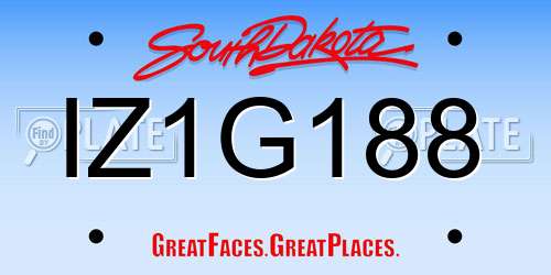 IZ1G188 South Dakota License Plate