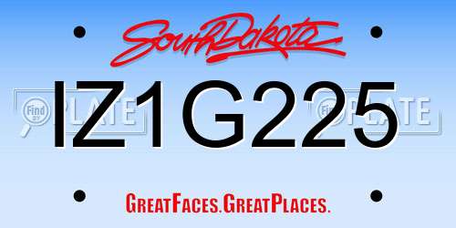IZ1G225 South Dakota License Plate