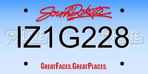 IZ1G228 South Dakota License Plate