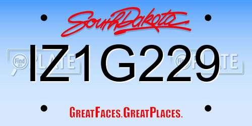 IZ1G229 South Dakota License Plate