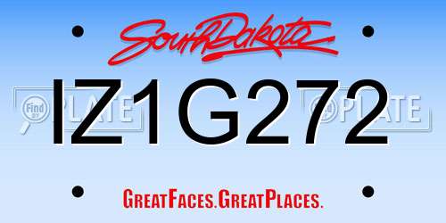 IZ1G272 South Dakota License Plate