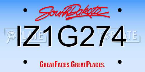 IZ1G274 South Dakota License Plate