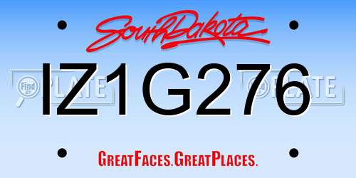 IZ1G276 South Dakota License Plate