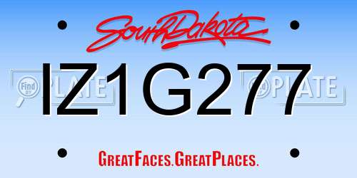 IZ1G277 South Dakota License Plate