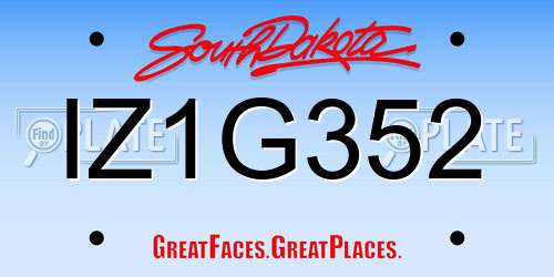 IZ1G352 South Dakota License Plate