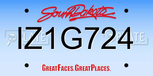 IZ1G724 South Dakota License Plate