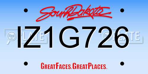 IZ1G726 South Dakota License Plate