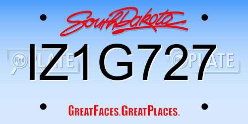 IZ1G727 South Dakota License Plate