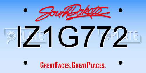 IZ1G772 South Dakota License Plate