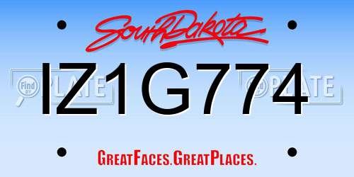 IZ1G774 South Dakota License Plate