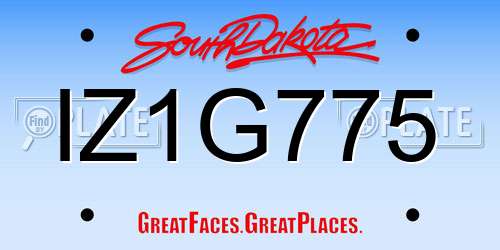 IZ1G775 South Dakota License Plate