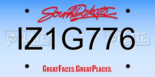 IZ1G776 South Dakota License Plate