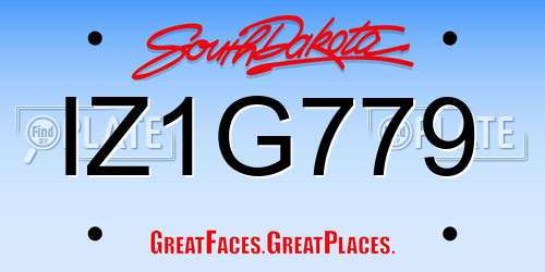 IZ1G779 South Dakota License Plate