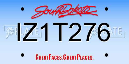 IZ1T276 South Dakota License Plate