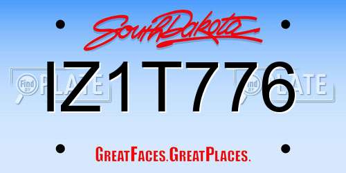 IZ1T776 South Dakota License Plate