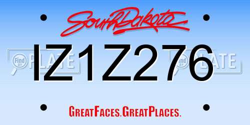 IZ1Z276 South Dakota License Plate