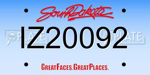 IZ20092 South Dakota License Plate
