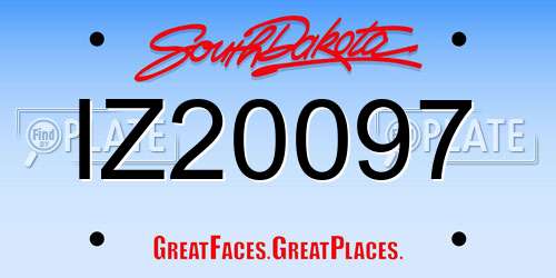 IZ20097 South Dakota License Plate