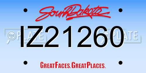 IZ21260 South Dakota License Plate
