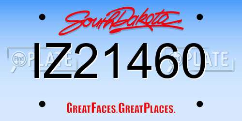IZ21460 South Dakota License Plate