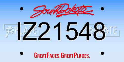 IZ21548 South Dakota License Plate
