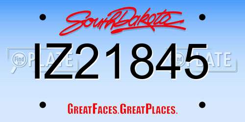 IZ21845 South Dakota License Plate