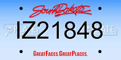 IZ21848 South Dakota License Plate