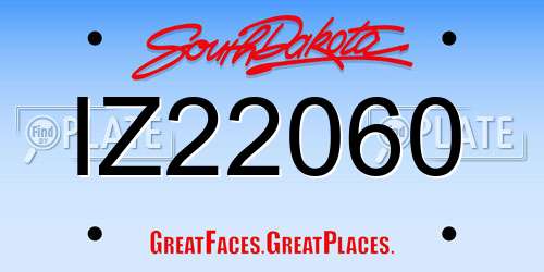 IZ22060 South Dakota License Plate