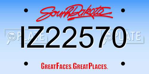 IZ22570 South Dakota License Plate