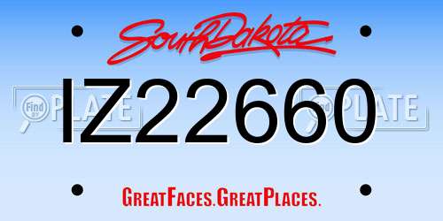 IZ22660 South Dakota License Plate