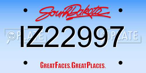 IZ22997 South Dakota License Plate