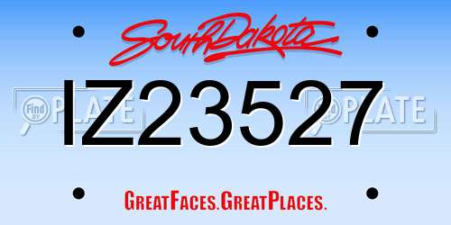 IZ23527 South Dakota License Plate
