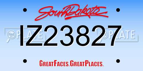 IZ23827 South Dakota License Plate