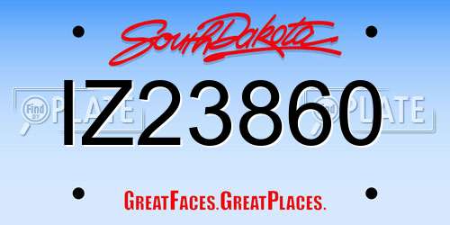 IZ23860 South Dakota License Plate