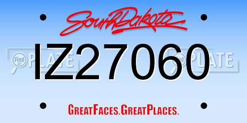IZ27060 South Dakota License Plate