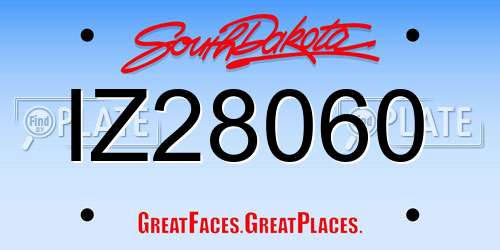 IZ28060 South Dakota License Plate