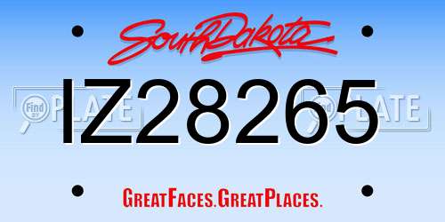 IZ28265 South Dakota License Plate