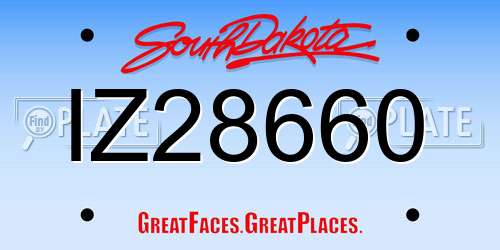 IZ28660 South Dakota License Plate