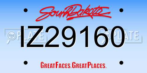 IZ29160 South Dakota License Plate