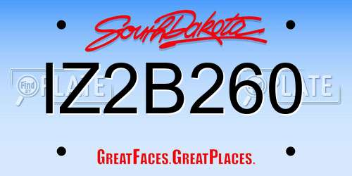 IZ2B260 South Dakota License Plate