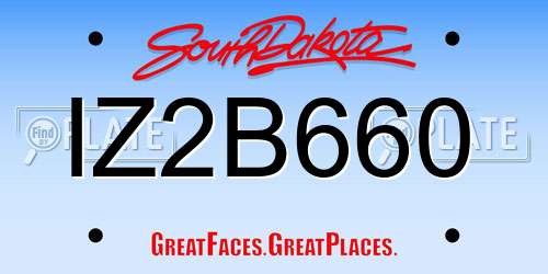 IZ2B660 South Dakota License Plate