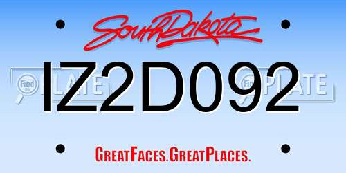 IZ2D092 South Dakota License Plate