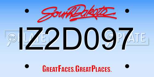 IZ2D097 South Dakota License Plate