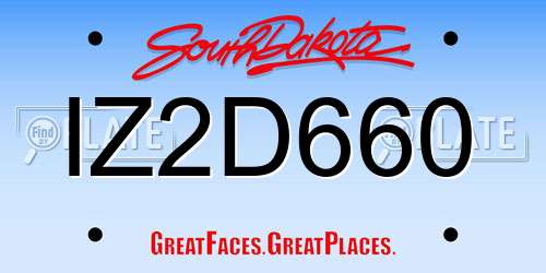 IZ2D660 South Dakota License Plate