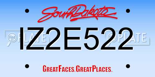 IZ2E522 South Dakota License Plate