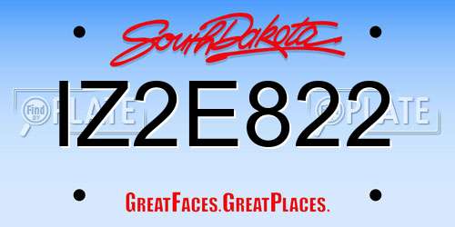 IZ2E822 South Dakota License Plate