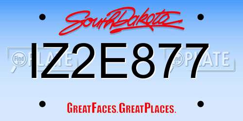 IZ2E877 South Dakota License Plate